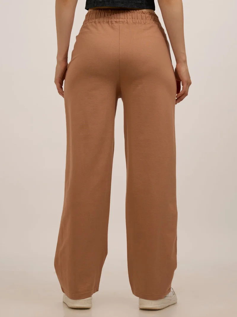 Outzidr  Brown Side Cut And Sew Joggers for Women | Best Price UAE
